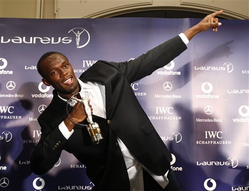 Usain Bolt na předávání ceny